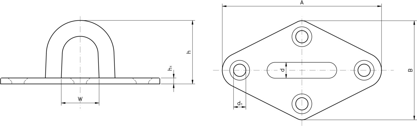 technical drawing of Diamond Pad Eye Plate