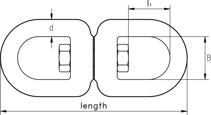 technical drawing of Shackle with Swivel Eye Eye