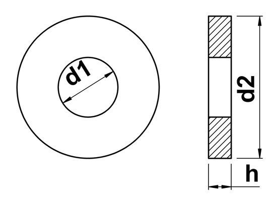 technical drawing of Heavy Pattern Flat Washers DIN 7349