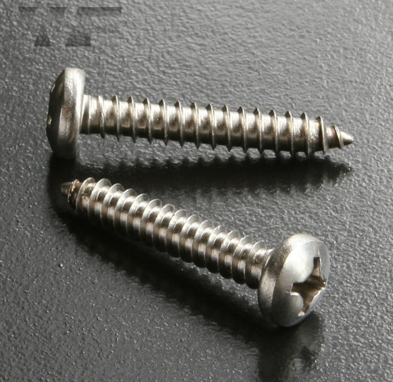 Phillips Pan Head Tapping Screws Type C (AB) ISO 7049 (DIN 7981H) No.8 in A4 Stainless Steel