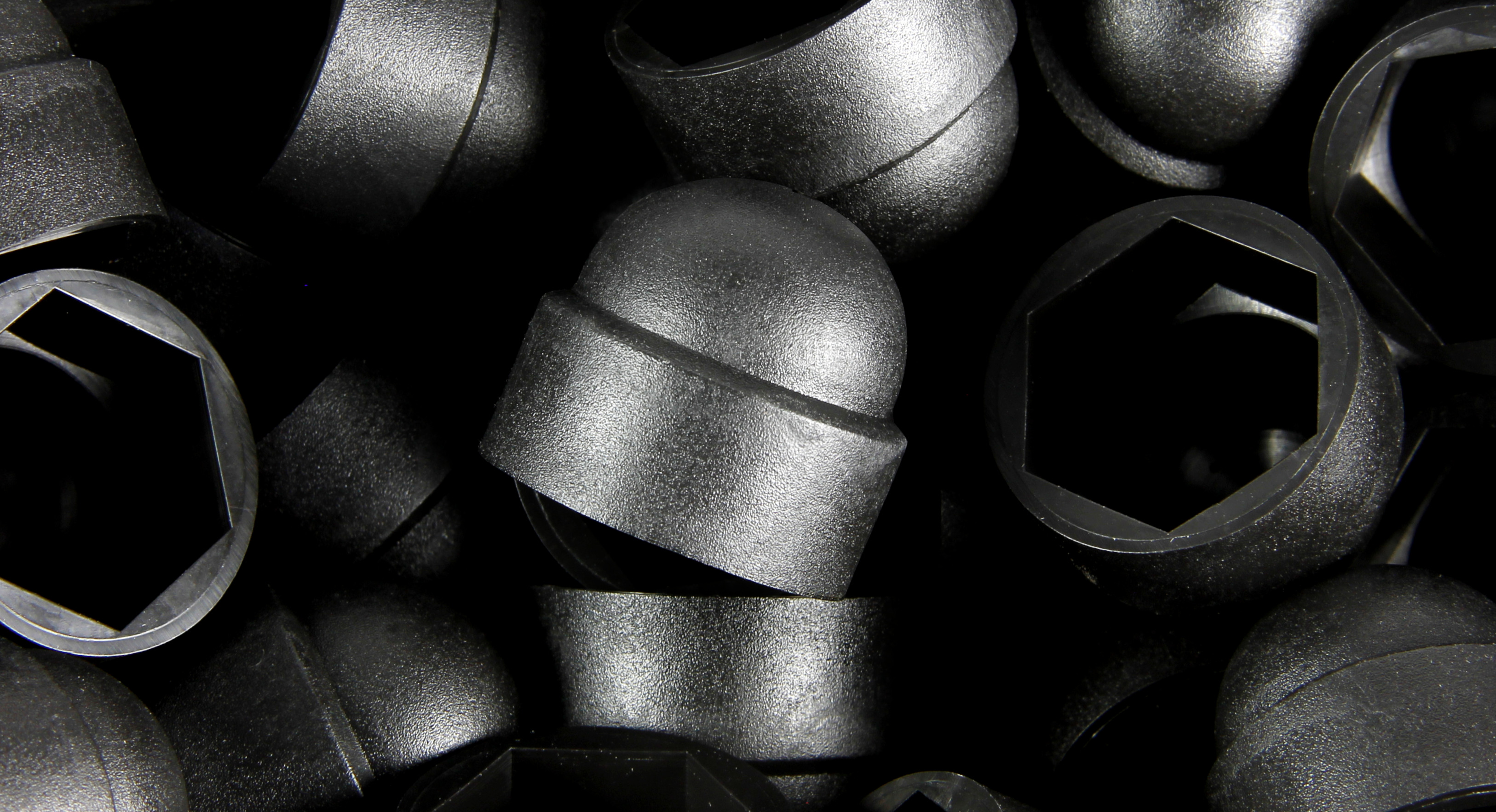 Plastic Hex Head Covers in Black