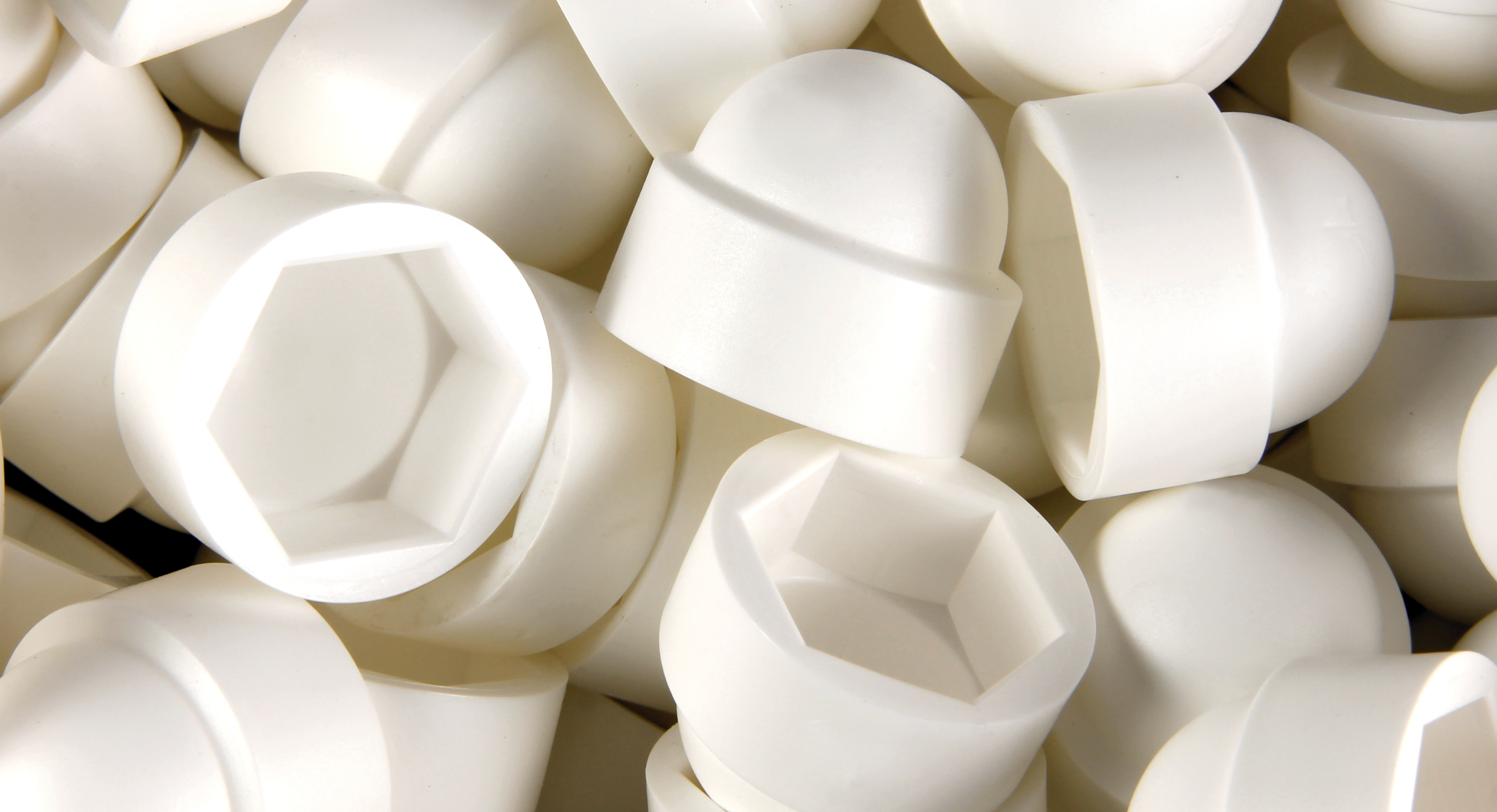 Plastic Hex Head Covers in White