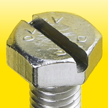 M6 x 20mm Slotted Hex Screw Full Thread in A2 Stainless - DIN