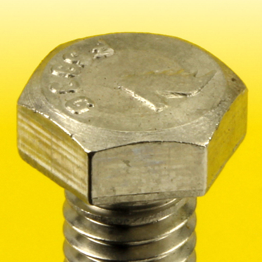 Hex Bolt Full Thread UNC 1/4 x 5/8 inch in A4 Stainless - ASME B18