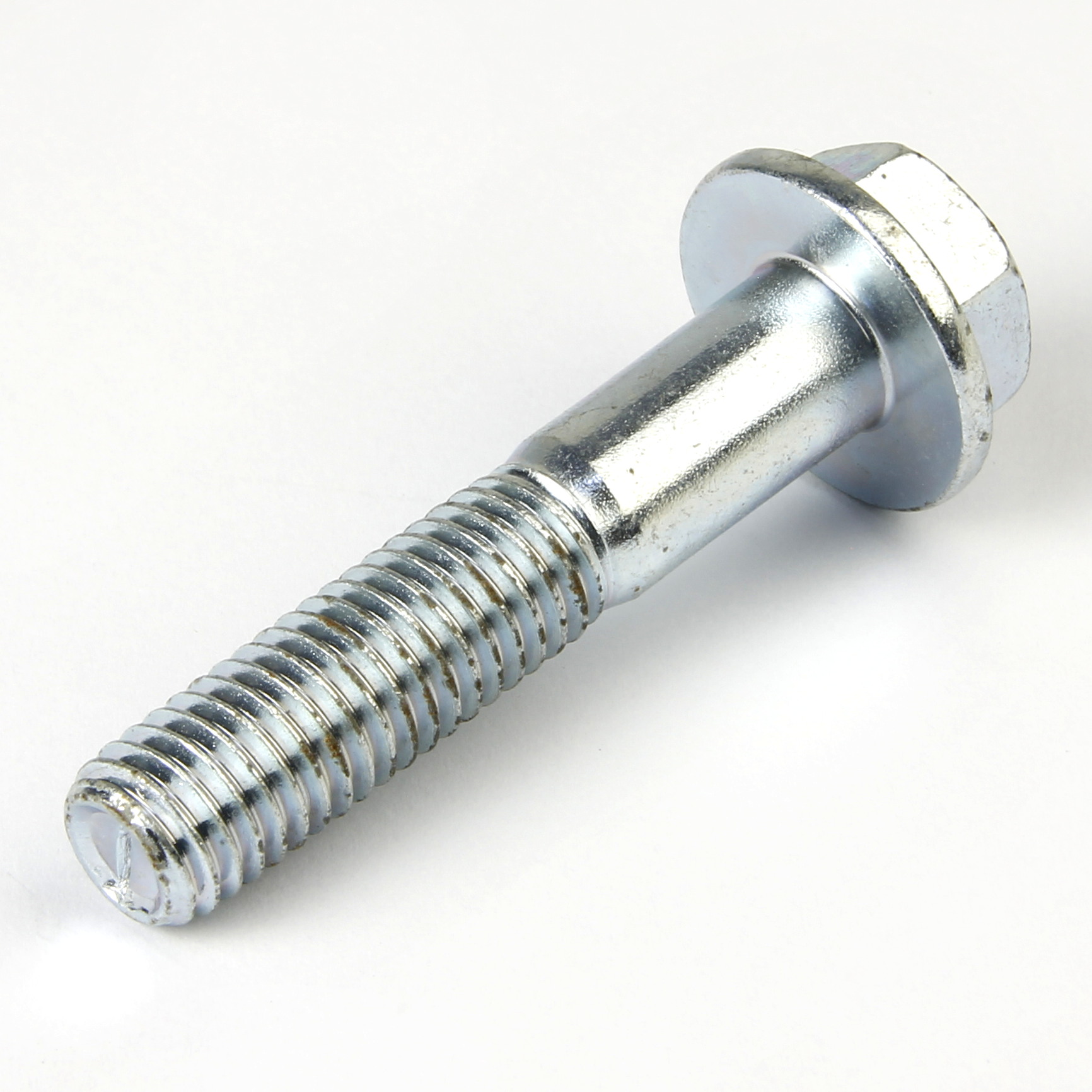 M16 x 50mm Flange Hex Head Bolt Unserrated in Bright Zinc Plate