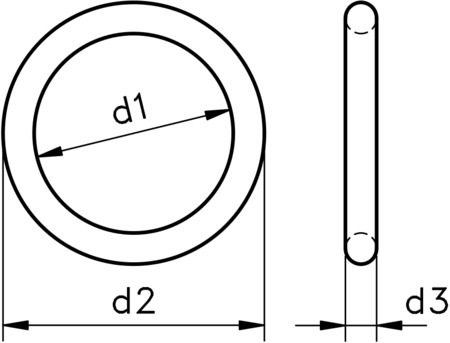 technical drawing of metric o-rings