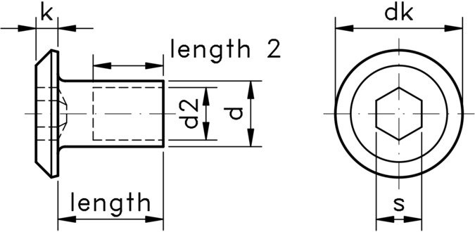 technical drawing of Connector Cap Nuts.