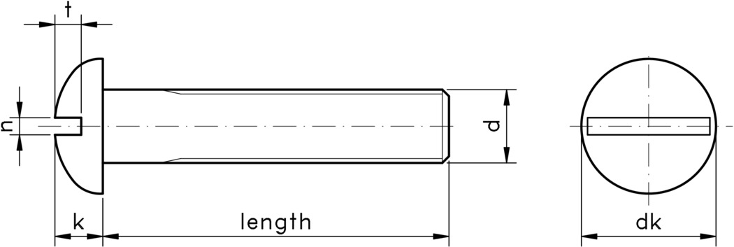 UNC Slotted Round Head Machine Screws - ASME B18.6.3