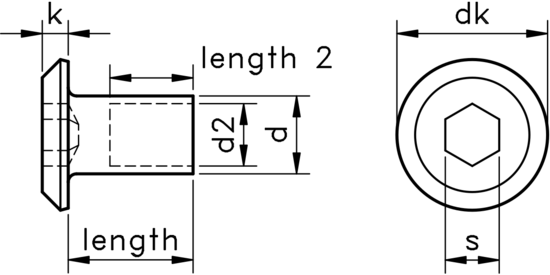 technical drawing of Connector Cap Nut