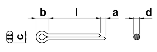 technical drawing of Cotter Pins (DIN 94)
