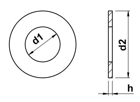 technical drawing of Form B Washers BS 4320