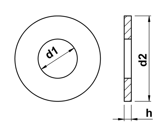 technical drawing of Form C Washers BS 4320