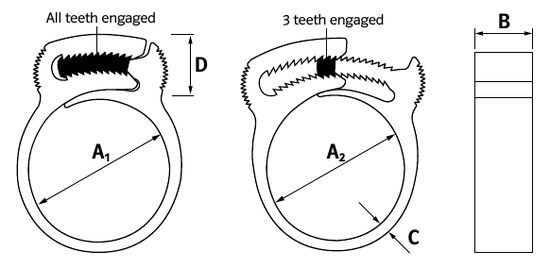 technical drawing of Herbie Clips