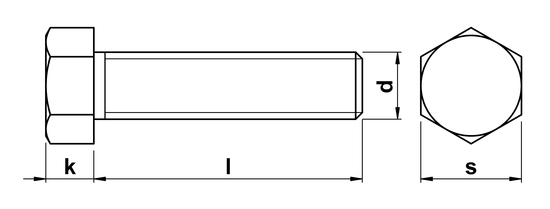 technical drawing of Hex Head Setscrew ASME B18.2.1