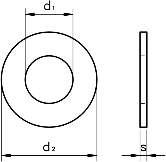 technical drawing of Metric Red Fibre Washer