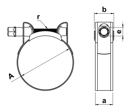 technical drawing of Mikalor Supra Clamps