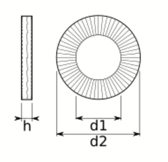 technical drawing of Nord-Lock Washer Original SP Type