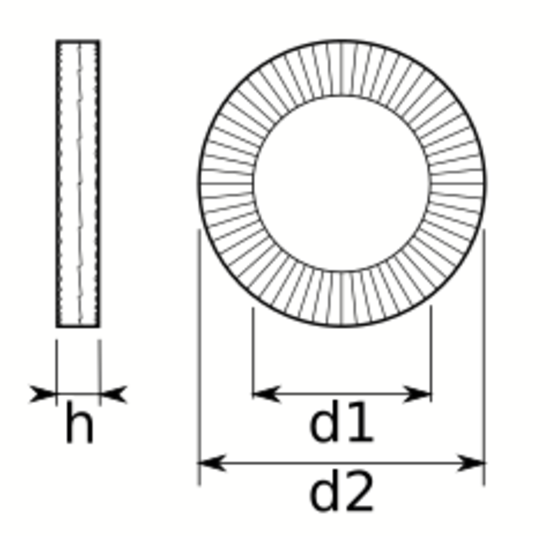 technical drawing of Nord-Lock Washer Original Type