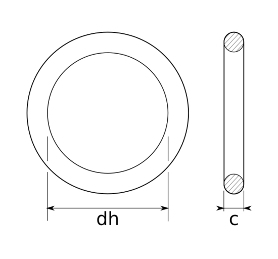 technical drawing of Ring Round and Welded