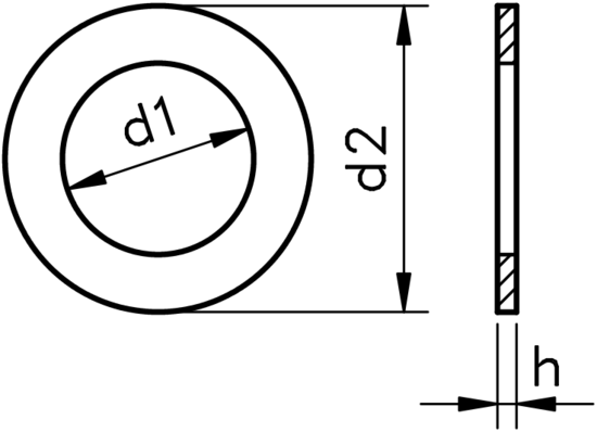 technical drawing of Shim Washers DIN 988