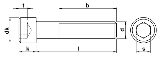 technical drawing of Socket Head Cap Screws ASME B18. 3-2003