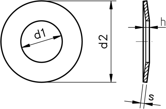 technical drawing of Spring Disc, DIN 2093