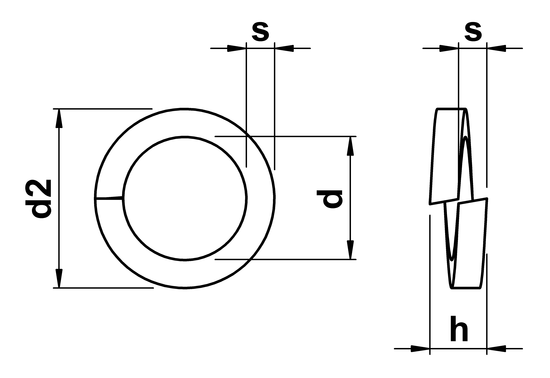 technical drawing of Spring Washer