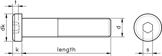 technical drawing of UNC Low Socket Head Cap Screws