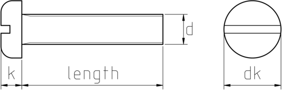technical drawing of UNF Slotted Pan Head Machine Screws ASME B18.6.3