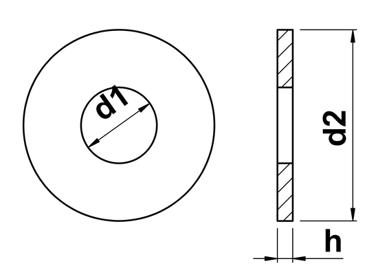 technical drawing of USS Flat Washers