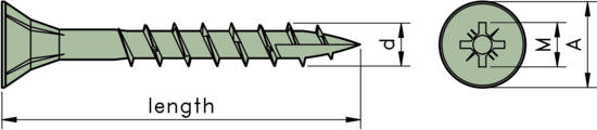 technical drawing of Ulti-Mate Professional Decking Screws