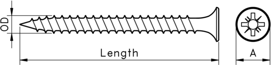 technical drawing of Ulti-Mate Professional Drywall Screws