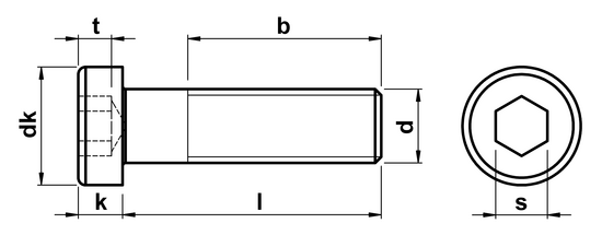 technical drawing of Unbrako Socket Low Head Cap Screws DIN 7984