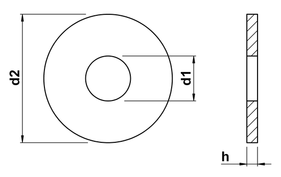 technical drawing of Washers DIN 9021