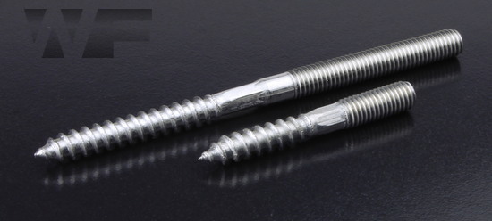 Dowel Screw (Hanger Bolt) with metric and wood thread, and central hex drive in A2 image