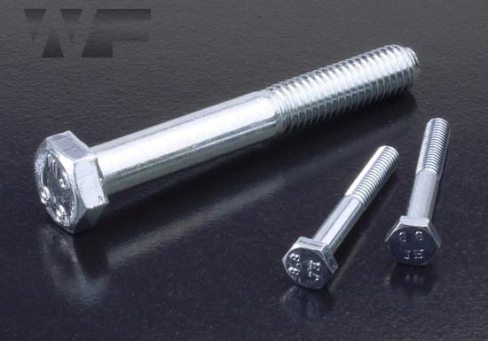 QTY 10 M7 X 20 HEX SET BOLTS FULLY THREADED 8.8 HIGH TENSILE BRIGHT ZINC PLATED 