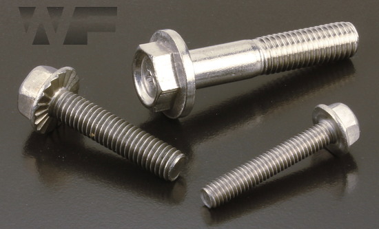 M6 Flanged Hexagon Head Bolts Flange Hex Screws A2 Stainless Steel 