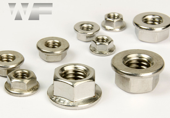 Hex Plain Flange Nuts EN 1661 (DIN 6923) in A4 image
