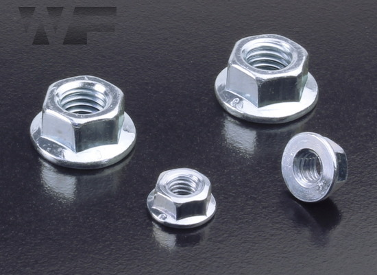 Hex Plain Flange Nuts EN 1661 (DIN 6923) in BZP-8 image