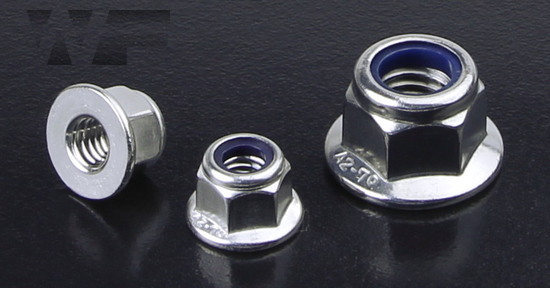 Hex Plain (Non-Serrated) Flange Nut with Nylon Insert in A2 image