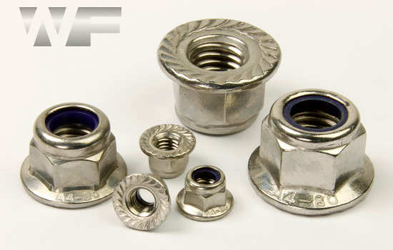 Hex Serrated Flange Nuts with Nylon Insert DIN 6926 in A4 image