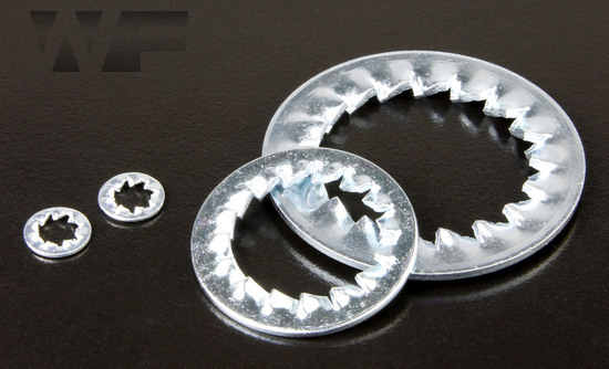 Internal Serrated Lock Washers DIN6798 in BZP image