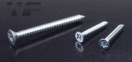 Pozi Csk Self Tapping Screws Type C (AB) DIN 7982 / ISO 7050 in BZP image