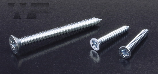 Pozi Csk Self Tapping Screws Type C (AB) ISO 7050 (DIN 7982Z) in BZP image