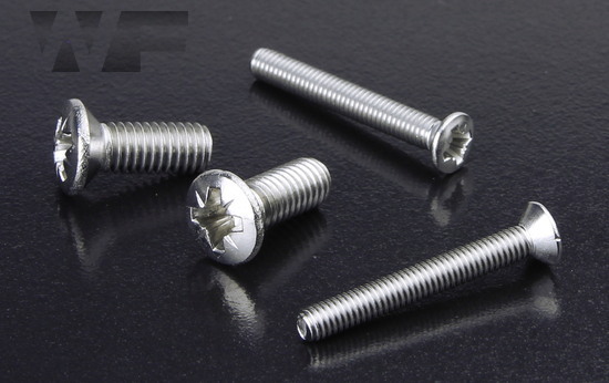 Pozi Raised Csk Machine Screws DIN 966 Z in A2 image