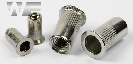 Rivet Nut Knurled with Countersunk Head, Open Type in A2 image