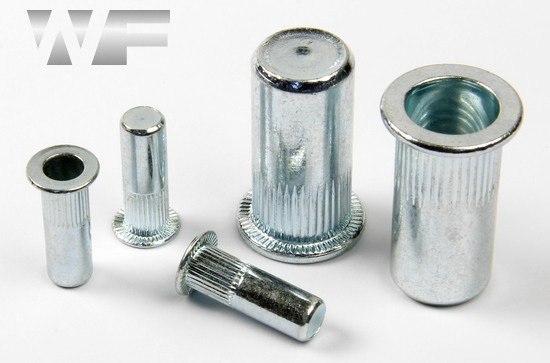 Rivet Nut Knurled with Flat Head, Closed Type in BZP image