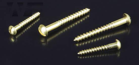 Slotted Drive Fasteners Self Drilling Round Head Solid Brass Wood Screws Minus 