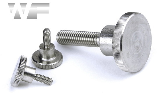 M8 x 30mm Captive Knurled Thumb Screws High Type - A1 Stainless Steel